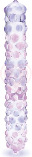 Стеклянный фаллоимитатор с пупырышками Glas Purple Rose фото 1
