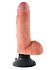 Гнущийся вибратор реалистик на присоске с мошонкой King Cock Vibrating 14 см телесный фото 3