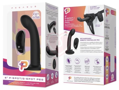 Вибрострапон с изгибом и пультом Pegasus G-Spot P-Spot чёрный фото 3