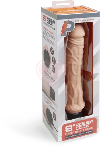 Реалистичный вибратор PowerCocks Girthy 20 см телесный фото 4