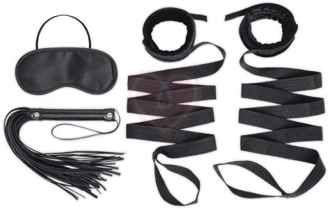 БДСМ набор из 3 предметов Bed Strap Flogger Kit черный фото 1
