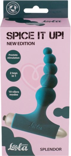 Анальный вибростимулятор с бусинами Spice it up New Edition Splendor зелёный фото 2