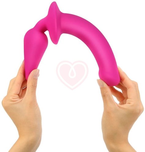Двусторонний фаллоимитатор Strap-On-Me Switch Plug-In Semi-Realistic Dildo L розовый фото 2