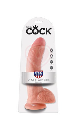 Фаллоимитатор на присоске с мошонкой King Cock with Balls 23 см телесный фото 2