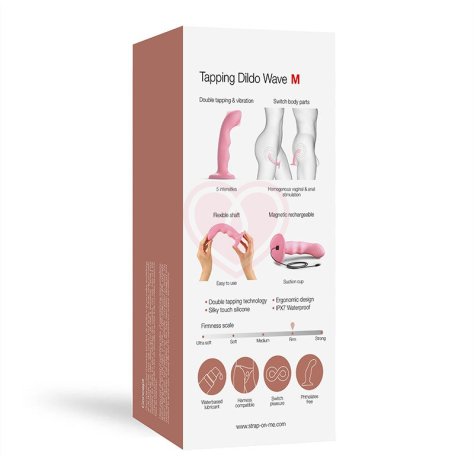 Вибратор с пульсирующей головкой Strap-On-Me Tapping Dildo Wave M розовый фото 14