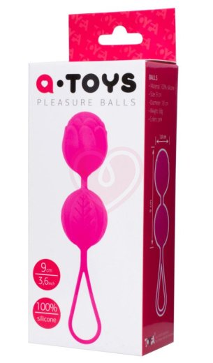 Вагинальные шарики со смещённым центром ToyFa A-Toys розовые фото 2