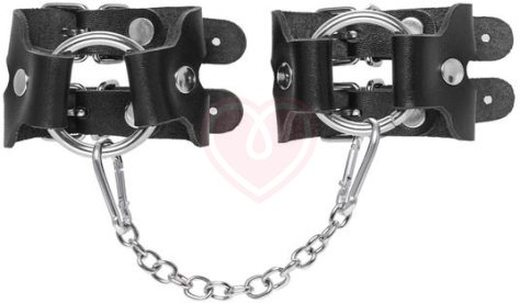 Наручники-браслеты из двух ремней Pecado BDSM черные фото 1