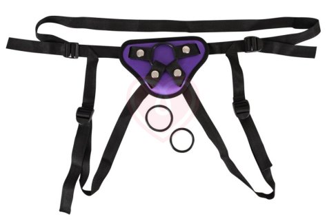 Пояс для страпона со сменными кольцами Universal Harness фиолетовый фото 1