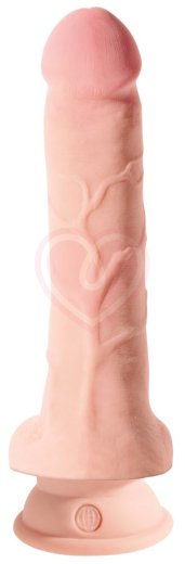 Фаллоимитатор с мошонкой на присоске King Cock Triple Density 18,5 см телесный фото 2