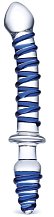 Двухсторонний фаллоимитатор с анальной пробкой Glas Mr. Swirly Dildo & Butt