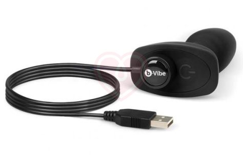 Анальная вибропробка с ротацией b-Vibe Rimming Petite чёрная фото 5