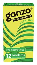Ультратонкие презервативы Ganzo Ultra Thin 12 шт