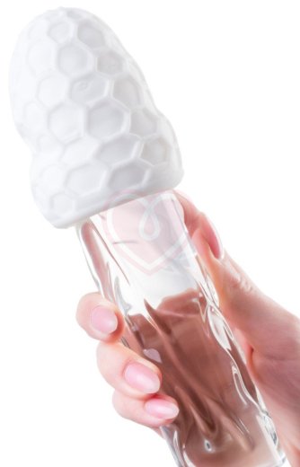 Рельефный мини-мастурбатор A-Toys Flaff 8 см белый фото 5