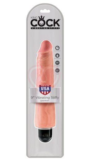 Вибратор King Cock Vibrating Stiffy 23 см телесный фото 3