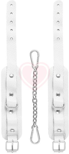 Мини-оковы на ноги со скругленными углами Pecado BDSM белые фото 3