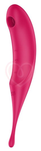 Двухсторонний вакуумный вибростимулятор Satisfyer Twirling Pro малиновый фото 1