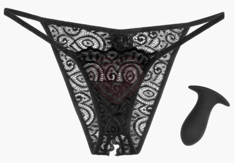Набор Hookup Remote Lace Peek-a-Boo анальная пробка с вибропулей и трусики с вырезом S-L фото 2