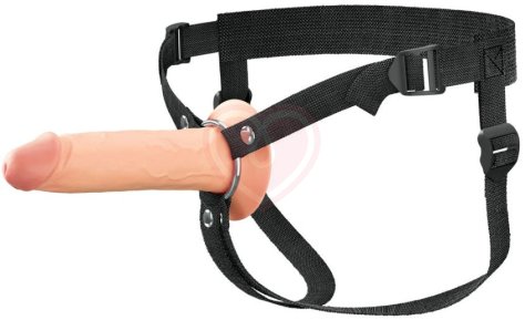 Фаллопротез Hollow Silicone Strap-On 18 см телесный фото 1
