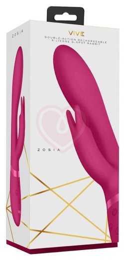Вибратор с клиторальным стимулятором Zosia розовый фото 2