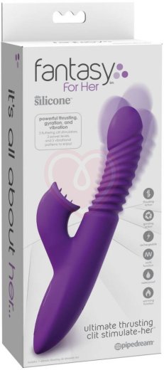 Вибратор-кролик с пульсирующей головкой и нагревом Ultimate Thrusting Clit фиолетовый фото 2