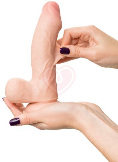 Реалистичный гнущийся фаллоимитатор на присоске My Babe My Treasure телесный 13 см фото 5