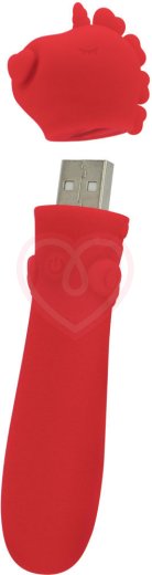 Вибропуля Unihorn Usb Cupid's Beau с функцией пульсации красная фото 2
