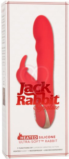 Мягкий вибратор-кролик с нагревом Signature Heated Ultra-Soft Rabbit красный фото 8