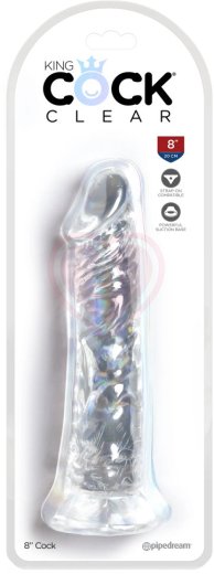 Гелевый фаллоимитатор King Cock Clear 20 см прозрачный фото 2