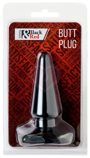 Твёрдая анальная пробка Toyfa Black&Red 10 см чёрная фото 2