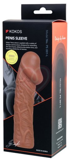 Реалистичная насадка Kokos Penis Sleeve PS001-L фото 5