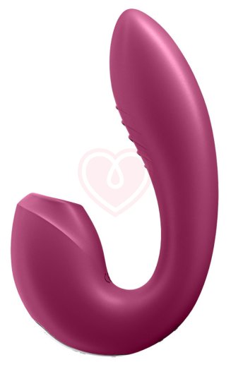 Гибкий вибратор с вакуумным стимулятором и приложением Satisfyer Sunray бордовый фото 5