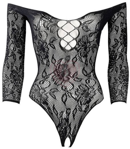 Кружевное боди со стразами Le Desir Wonder Rhinestone Bodysuit черное фото 3
