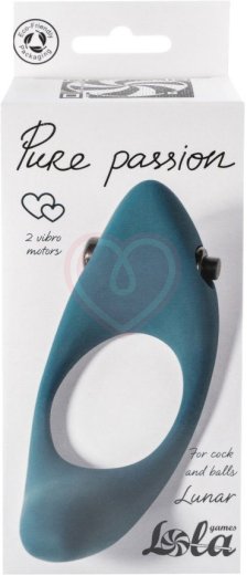 Эрекционное кольцо с двумя вибропулями Pure Passion Lunar зелёное фото 3