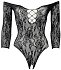 Кружевное боди со стразами Le Desir Wonder Rhinestone Bodysuit черное фото 3