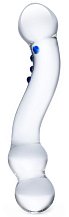 Изогнутый стеклянный стимулятор Textured G-Spot Glass Dildo прозрачный