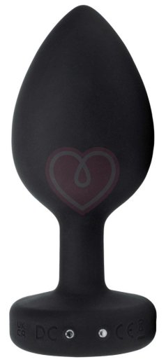 Большая вибропробка b-Vibe Vibrating Jewel Plug с кристаллом и пультом чёрная фото 4