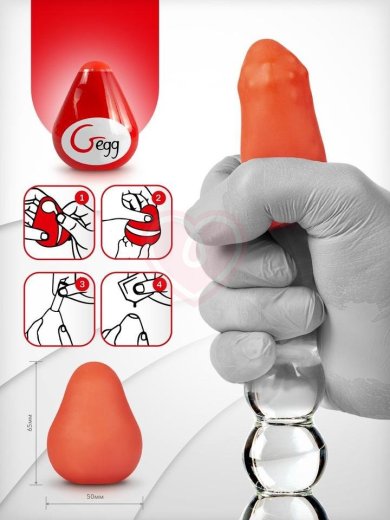 Компактный мастурбатор с рельефом Gvibe Gegg красный фото 3