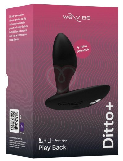 Анальная пробка We-Vibe Ditto+ с пультом и приложением чёрная фото 2