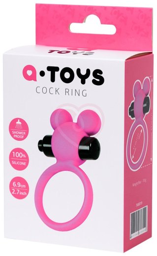 Эрекционное кольцо с вибропулей ToyFa A-Toys розовое фото 3