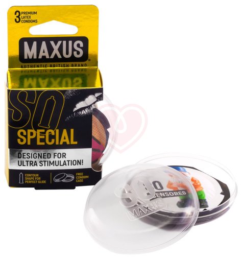 Презервативы с точками и рёбрами Maxus Air Special 3 шт с пластиковым кейсом фото 5
