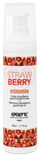 Разогревающий массажный гель Exsens Strawberry с клубничным вкусом 50 мл фото 1
