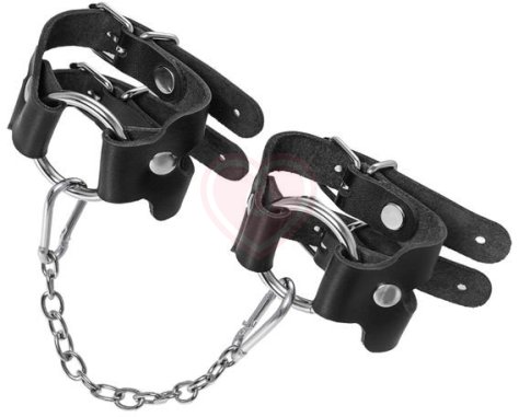 Наручники-браслеты из двух ремней Pecado BDSM черные фото 3