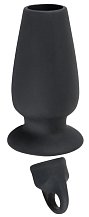 Анальная пробка с крышкой Lust Tunnel Plug With Stopper чёрная