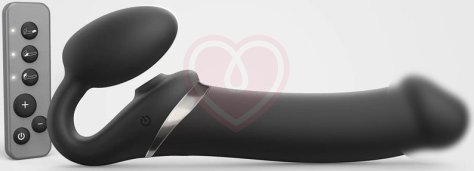 Безремневой страпон с вибрацией и пультом ДУ Strap-On-Me Multi Orgasm XL чёрный фото 1