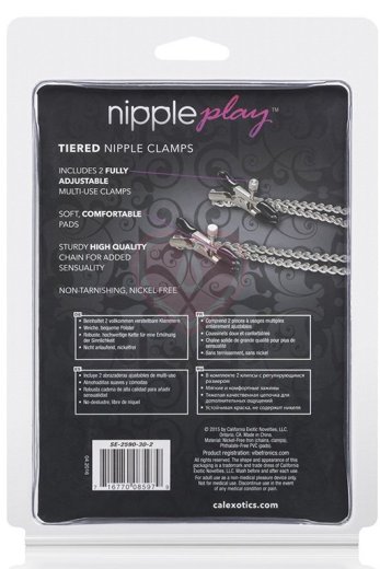 Зажимы на соски с двойной цепочкой Nipple Play Tiered Clamps фото 2