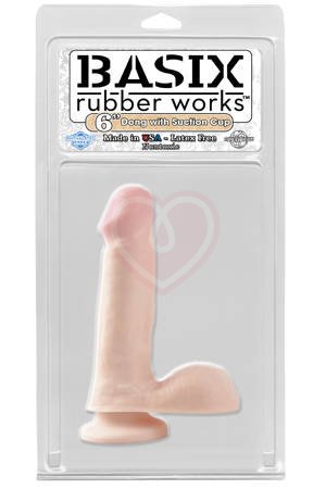 Фаллоимитатор с мошонкой на присоске Basix Rubber Works Dong 13 см телесный фото 2