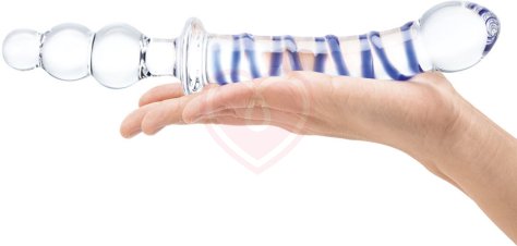 Двусторонний стеклянный рельефный фаллоимитатор Glas Twister фото 4