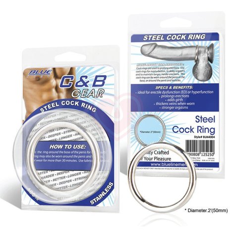 Стальное эрекционное кольцо Stell Cock Ring диаметр 5,2 см фото 2