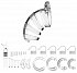 Мужской пояс верности Shots Man Cage Model 02 прозрачный 9 см фото 2
