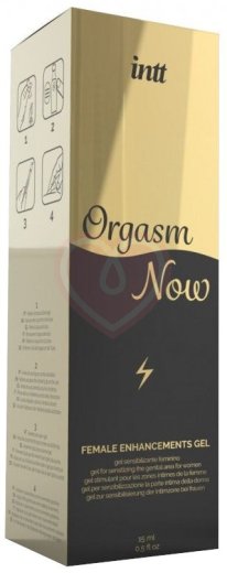 Возбуждающий гель Intt Orgasm Now во флаконе с вибрирующим кончиком 15 мл фото 2
